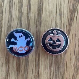 Halloween Ghost and Pumpkin Snap Jewelry Buttons 🌺